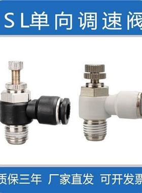 单向节流阀调速接头气动SL4-M5可调SL6-01液体气管气嘴802/03排气