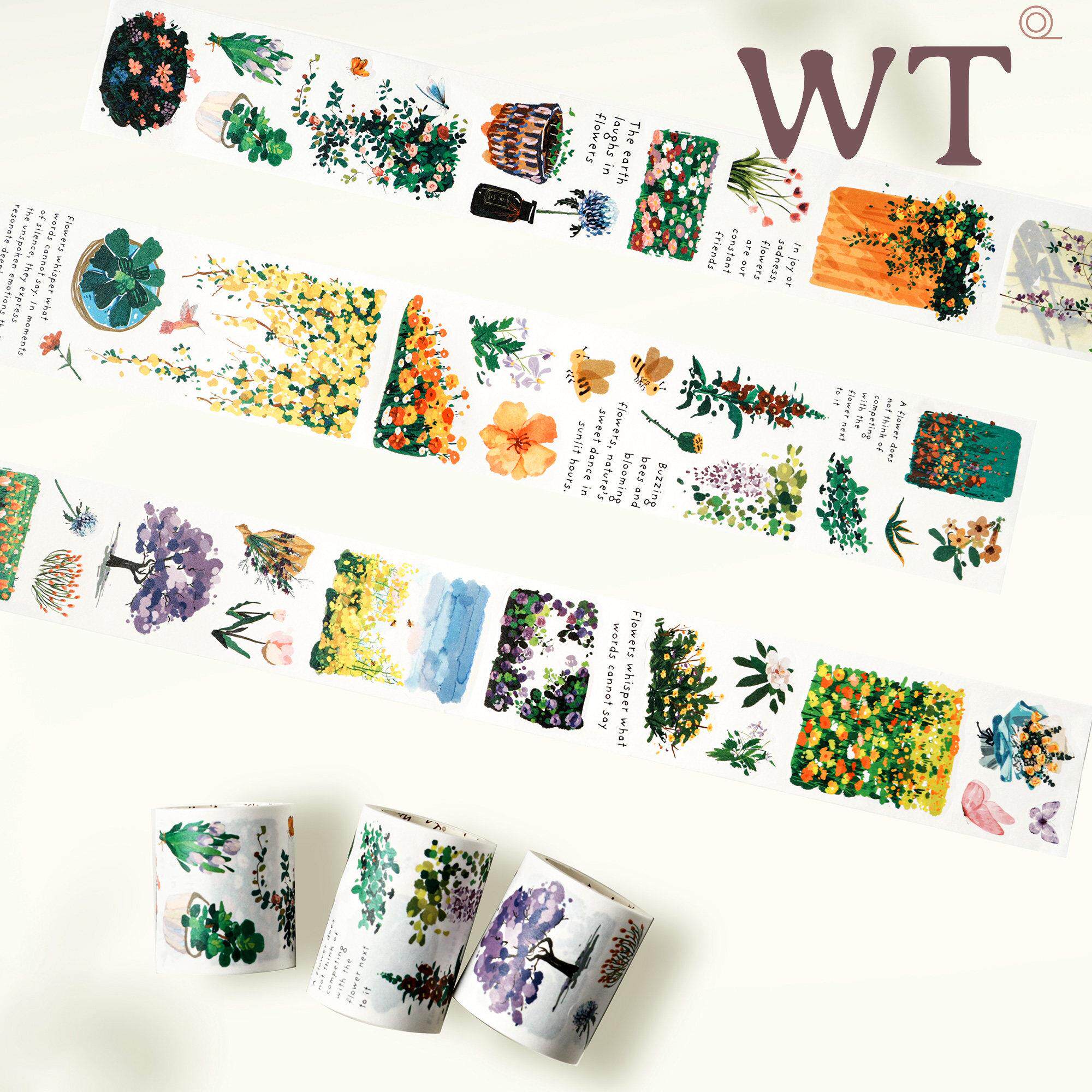 WT原创胶带 万花园 春日氛围花朵手账小元素模切和纸胶带达人同款