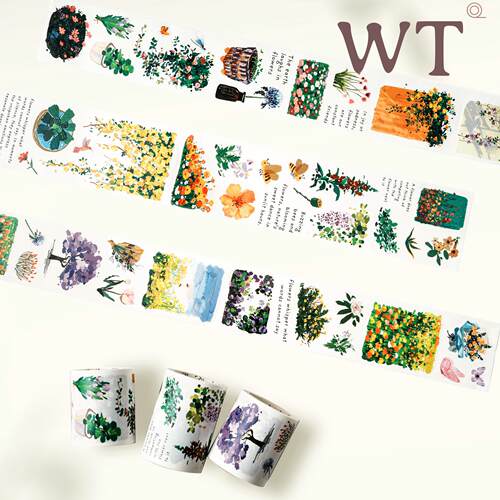WT原创胶带 万花园 春日氛围花朵手账小元素模切和纸胶带达人同款
