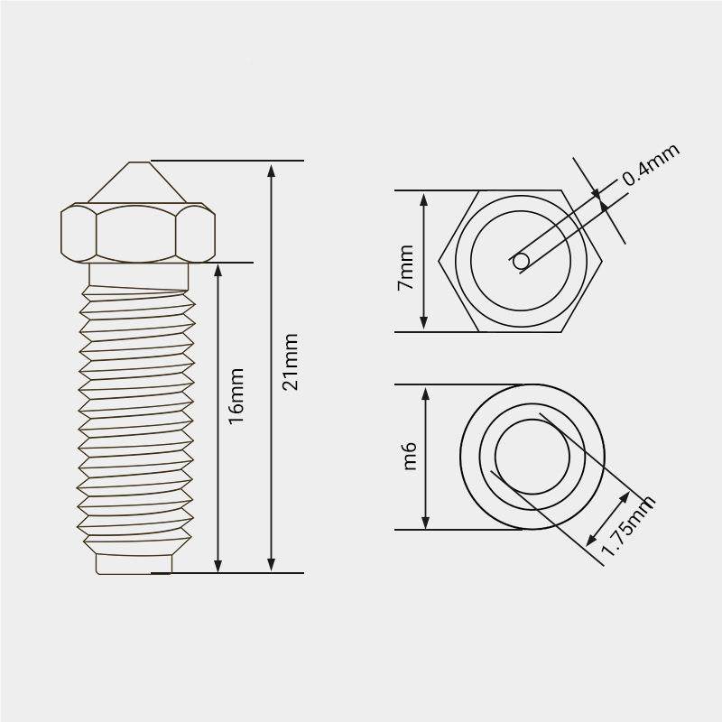 3D打机配件Anycubci obra2火山k口黄印铜/硬Anycubic化刚喷嘴高精