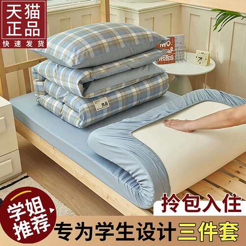 2025新款纯棉全棉学生宿舍三件套枕套被套床单款床笠款床上六件套