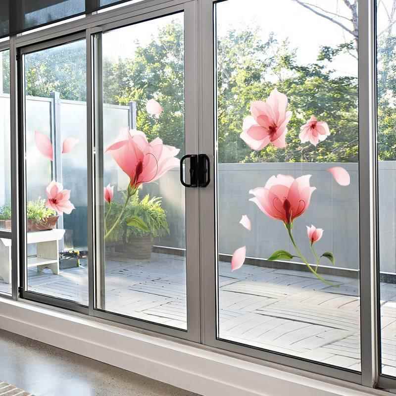客厅拉门装饰玻璃贴纸小图案创意阳台门贴画自粘双面色窗贴窗花图片