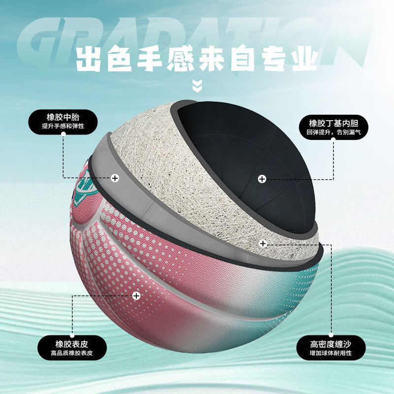 维动棒棒糖橡胶篮球7号成人6号学生5号儿童室内外高颜值耐磨篮球