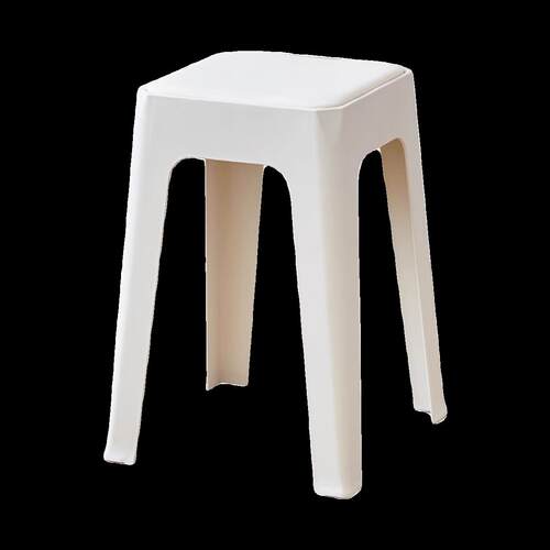 #网红软包方形凳子升级加厚可叠放塑料餐边凳时尚家用高凳化妆凳