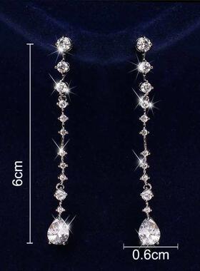 ins fashion long zircon earrings female temperament beautifu