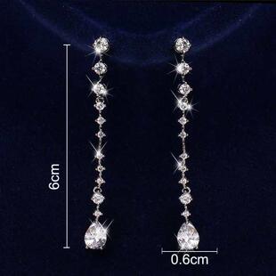 zircon long fashion beautifu female temperament earrings ins