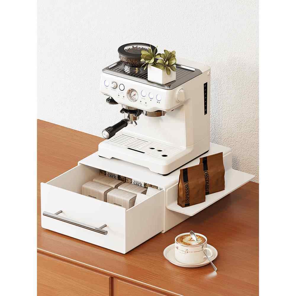 桌面咖啡机置物架增高架水吧台金属台面杯子茶杯抽屉胶囊收纳架子