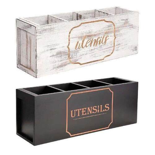 Wooden Cutlery Holder Kitchen Utensil Storage for Pantry