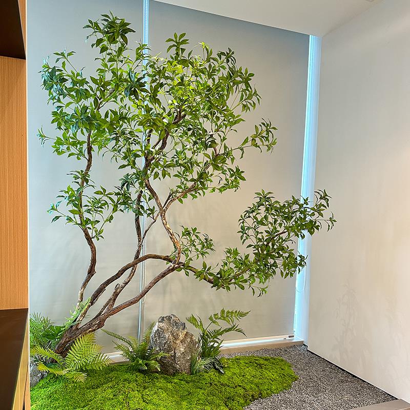 成都微景观造景设计施工仿真景观室内干景橱窗装饰造型树绿植报价