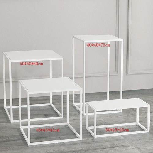 约固铁艺窗加厚置物架简客厅橱多层方形圆形鱼缸架花XHK架四方框