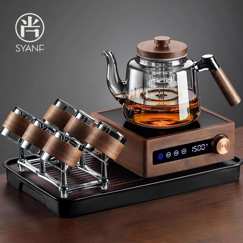 泡茶壶耐热玻璃煮茶茶壶养生壶蒸煮一体电陶炉煮茶壶茶炉烧水茶盘