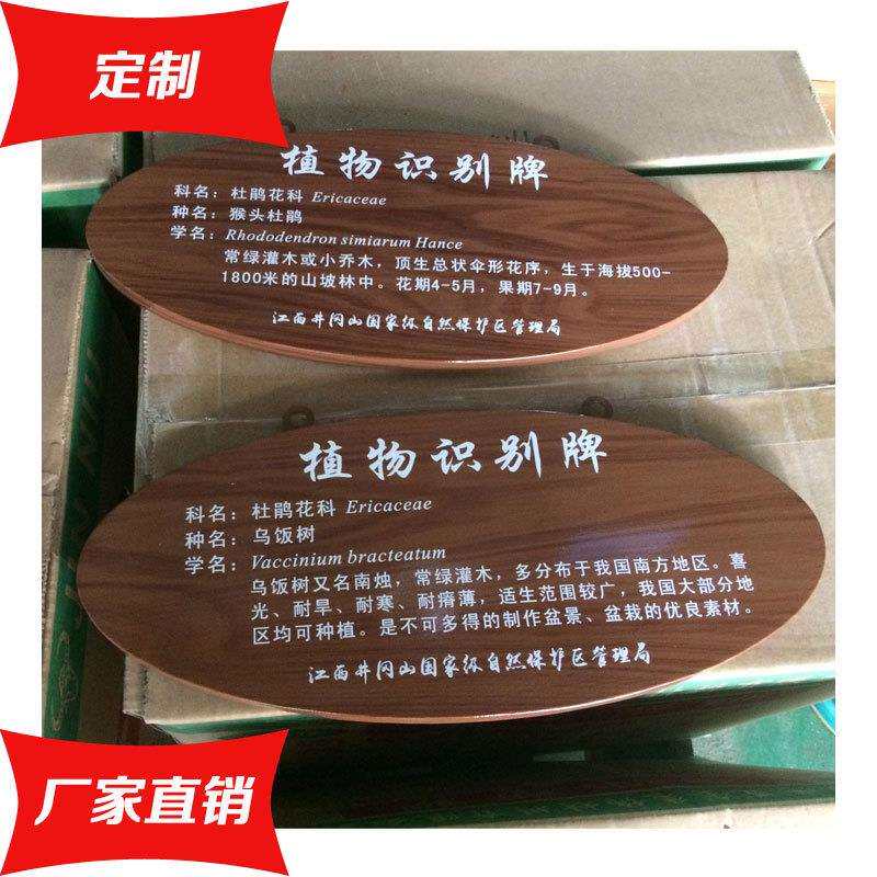 植物介绍标识牌户外园林悬挂树牌花草介绍挂牌景区仿木纹树名牌