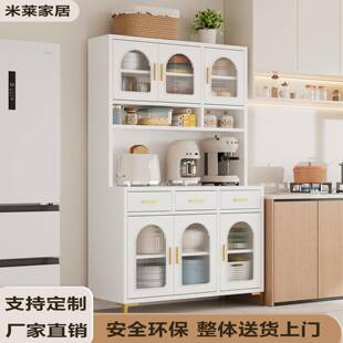 304不锈钢餐柜家用厨房碗盘柜饭厅客厅储物置物柜一体靠墙收纳柜