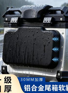 30MM摩托车尾箱靠背垫铝合金后备箱软垫子45L55L65L尾箱背靠40L