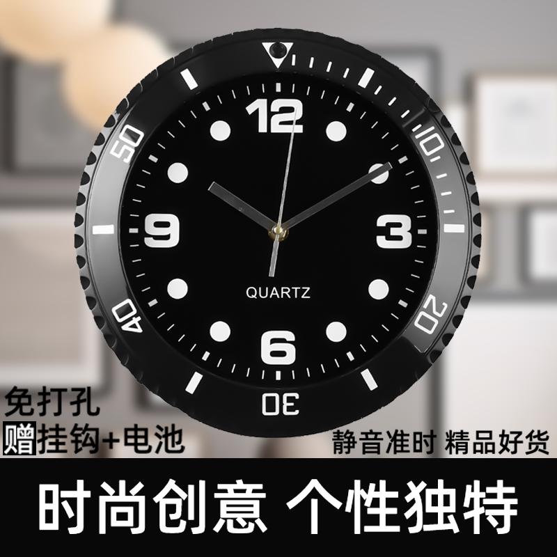 绿水鬼手表挂钟创意静音客厅餐厅卧室圆形装饰石英钟表挂墙时钟