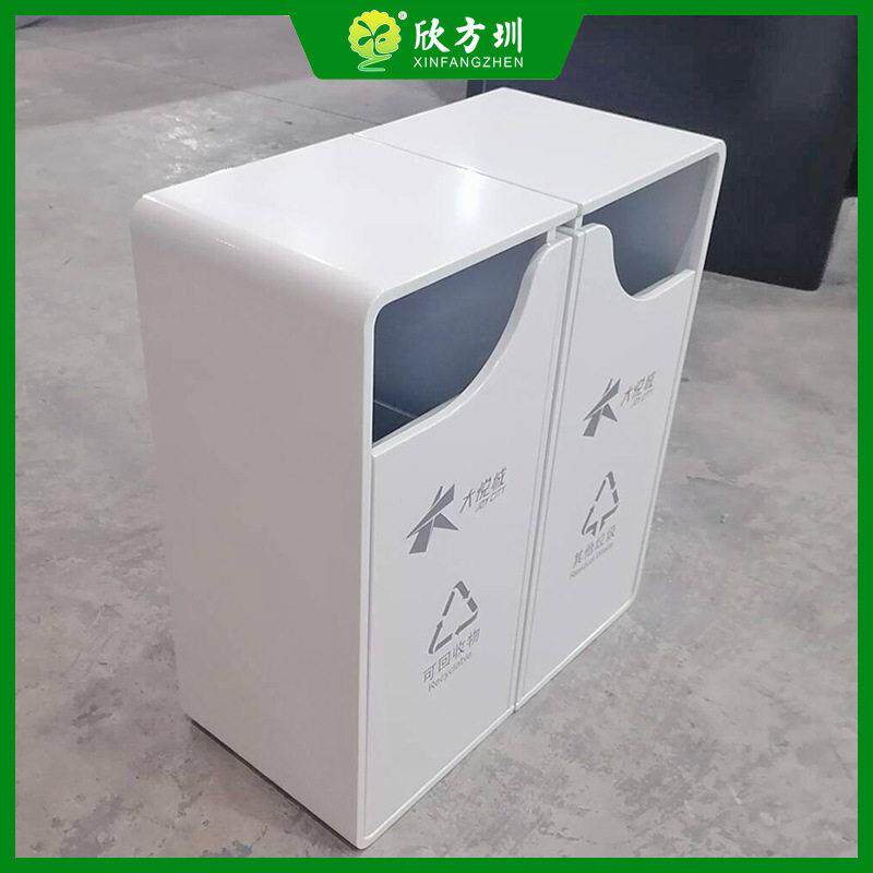 建设地产组合式不锈钢分类垃圾桶喷塑金属广场果皮箱工厂定制