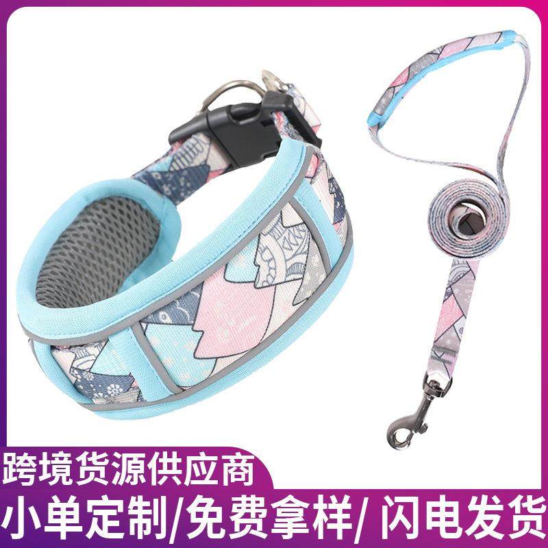 狗狗项圈牵引绳亚马逊热销中大型犬防爆冲反光狗脖圈狗绳