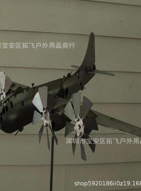 B-29SuperFortress新款飞机风旋转器金属风车风能庭院雕塑