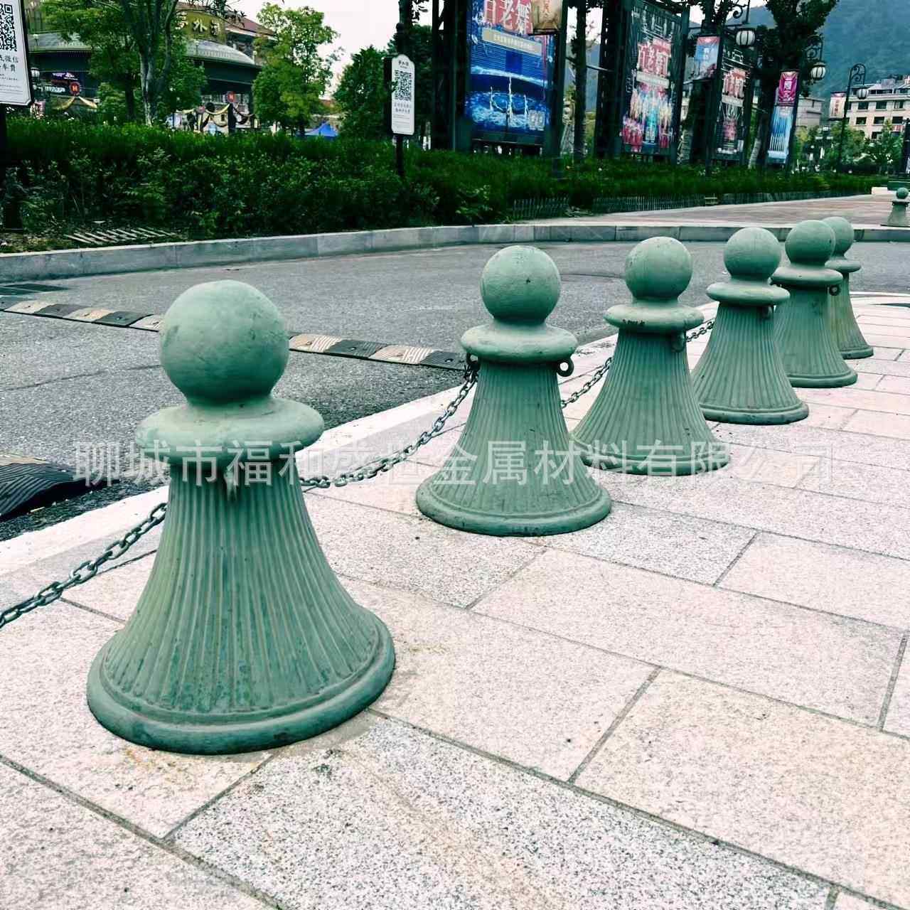 广州市政工程铸铁罗马柱挡车柱路障铁艺隔离桩广场阻车挡景观立柱