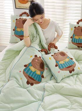 棉枕纯被子二合一两用车载全枕棉办抱公室午休抱CYO枕被汽车靠靠