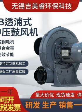 TB100-1透浦离心式中压风机750w工业吹风除尘燃烧助燃机1500W风机
