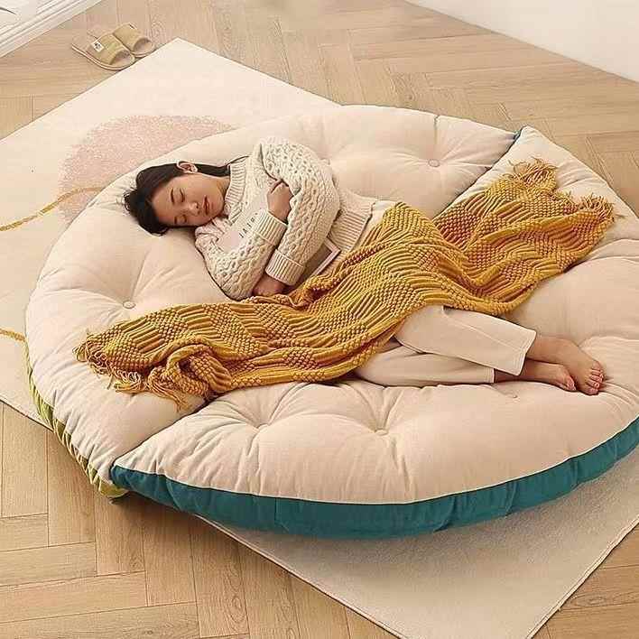 LOI人沙加发厚圆形坐懒飘窗蒲团垫子客厅家用地垫上榻榻米蒲团屁