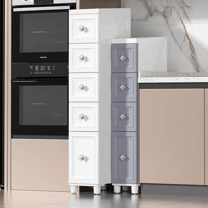 厕所卫生间极窄夹缝收纳柜抽屉式缝隙置物架小柜子储物柜防水边柜