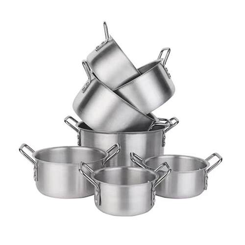 厂家铝锅7件套锅16-28cm砂光铝汤锅组合炊具14件套铝锅套装
