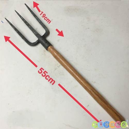 农用三齿叉子钢叉大特大号草叉农具大号铁叉工具铁叉草三股叉