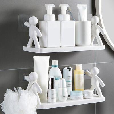 bathroom perforated storage rack Shelves No-drill Towel rack
