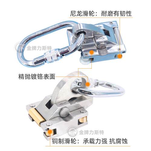 T型轨道速查器 电力铁塔导轨 导轨用防坠器 刚性轨道式自锁器36mm