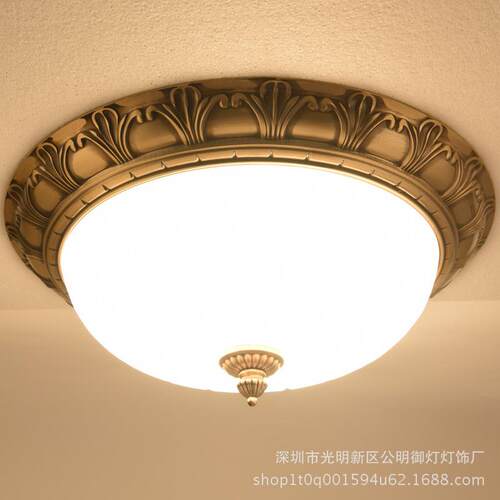 新款直销欧式全铜吸顶灯美式餐厅灯阳台灯30CM卧室灯具客厅吸顶灯