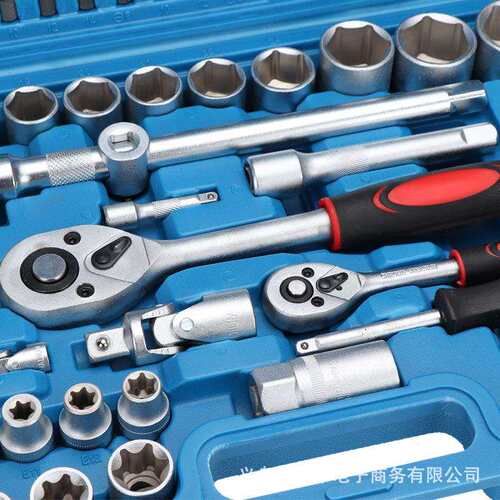 现货108件套筒棘轮扳手套装汽车维修工具箱