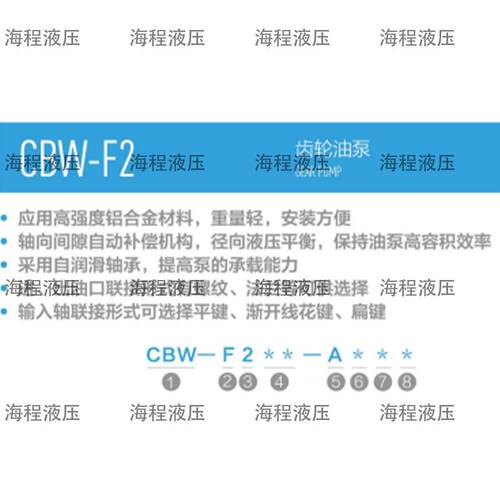 CBW-F2系列齿轮油泵单联泵C齿轮泵