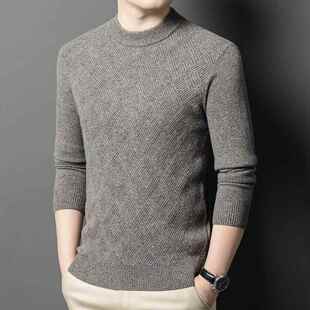 休闲圆保暖毛衣针织加羊毛衫 季 冬厚中年男领装 Y士羊绒衫 男SD8897