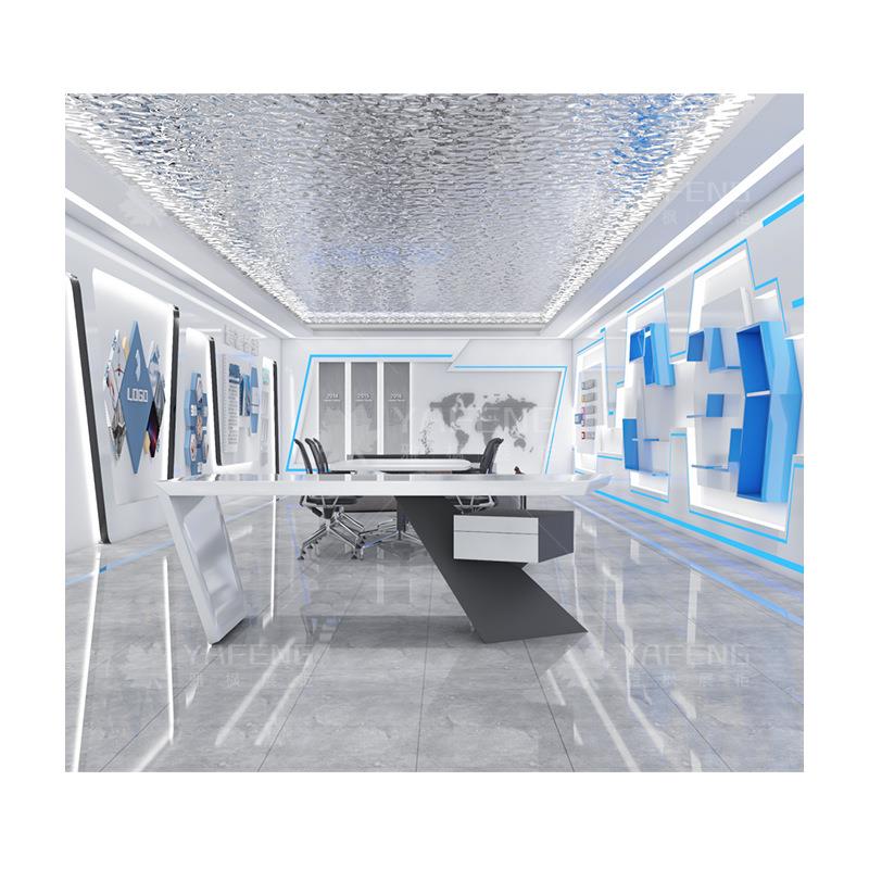 科技风展厅展示柜公司企业发展历程文化形象墙3d立体产品展柜设计
