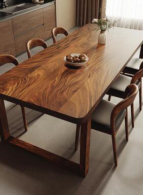 新式全55555555实木餐桌型小户客厅饭桌经典款餐胡桌整板桃木餐桌