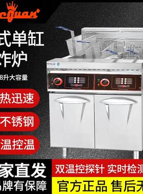 杰冠DF-26A立式单缸电炸炉DF-26-2A双缸带计时不锈钢恒温控温炸锅