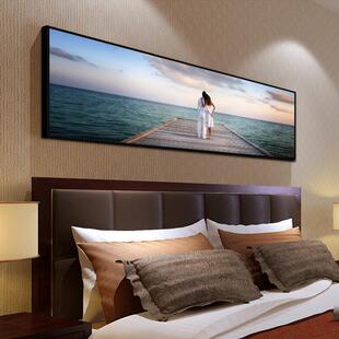 现代简约酒店宾馆房间墙壁挂画氛围感卧室床头装 饰画海景客厅油画