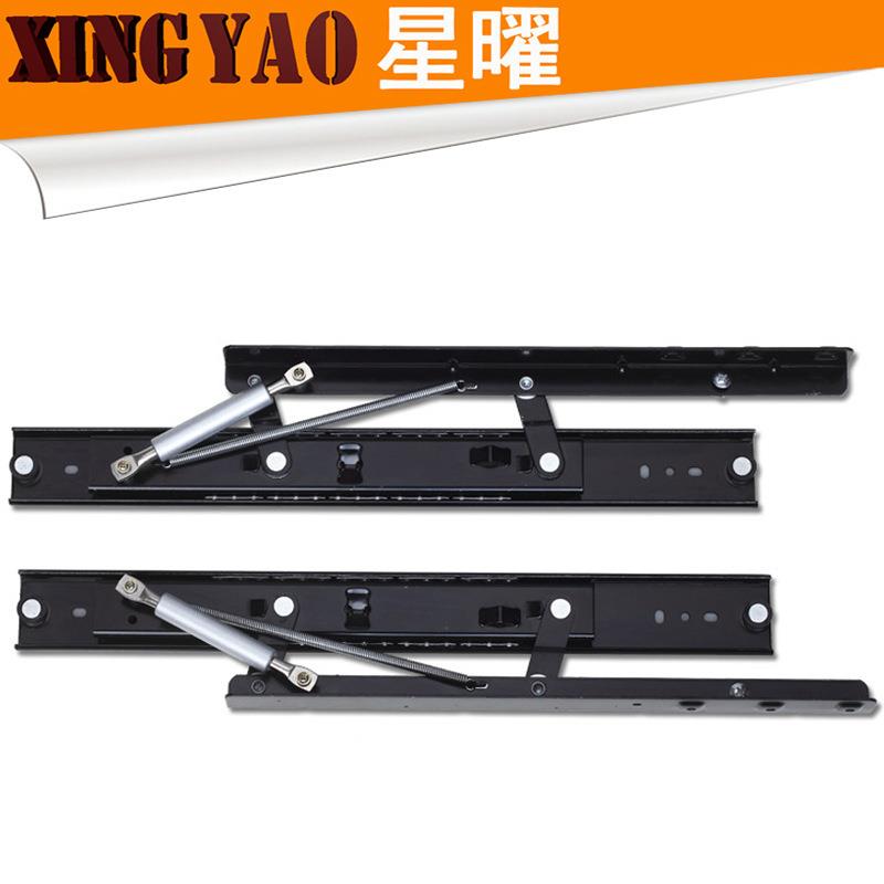 厂家抽屉滑轨 不锈钢导轨自动升降伸缩轨道 缓冲餐桌滑轨五金配件