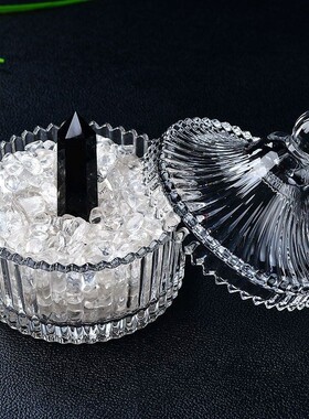 高端天然紫黄水晶碎石净化消磁碗摆件手錬消磁石饰品容器收纳盒器