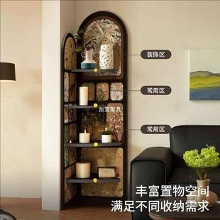 复古风转角置物架沙发旁收纳三角柜中古vintage摆件其他客厅中式
