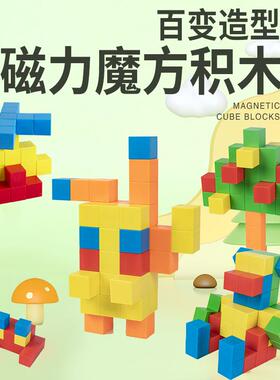 3.33cm磁力方块积木磁性正方体空间思维几何立体教学模型数学教具