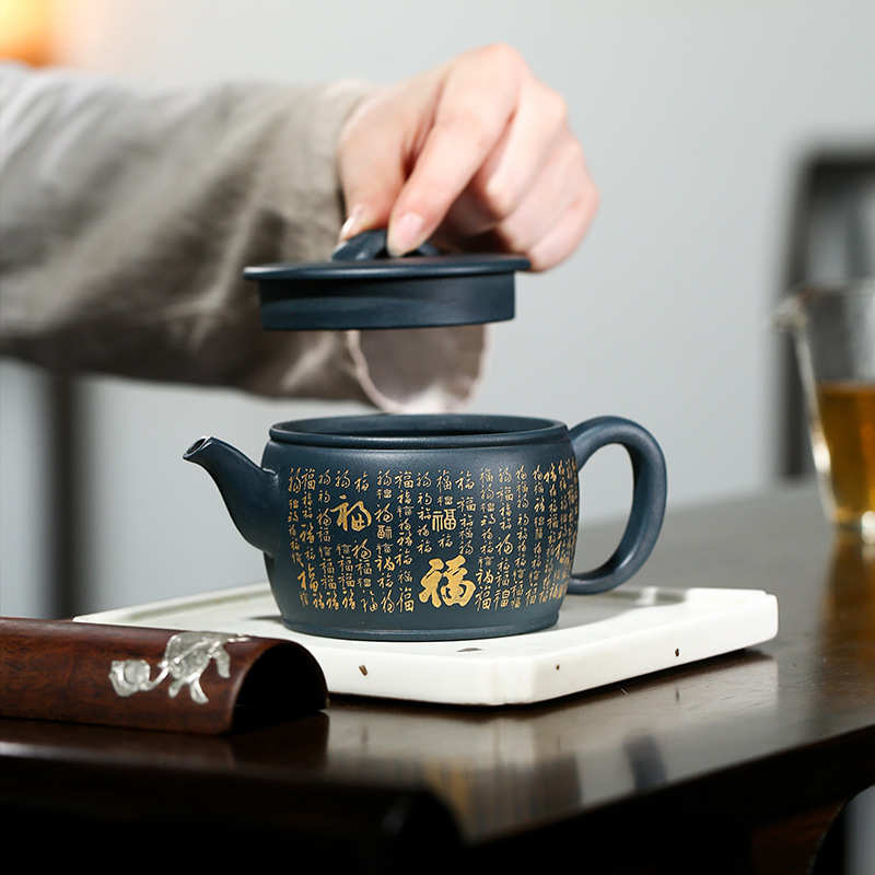 厂家货源宜兴茶壶民国绿泥汉瓦紫砂壶大口壶功夫茶具货