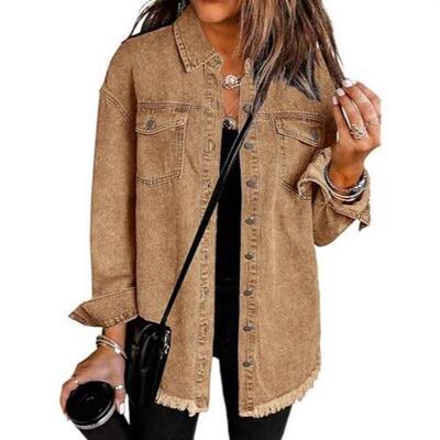 1 Spring Summer Shacket Women Button Collared Sleeve Chest