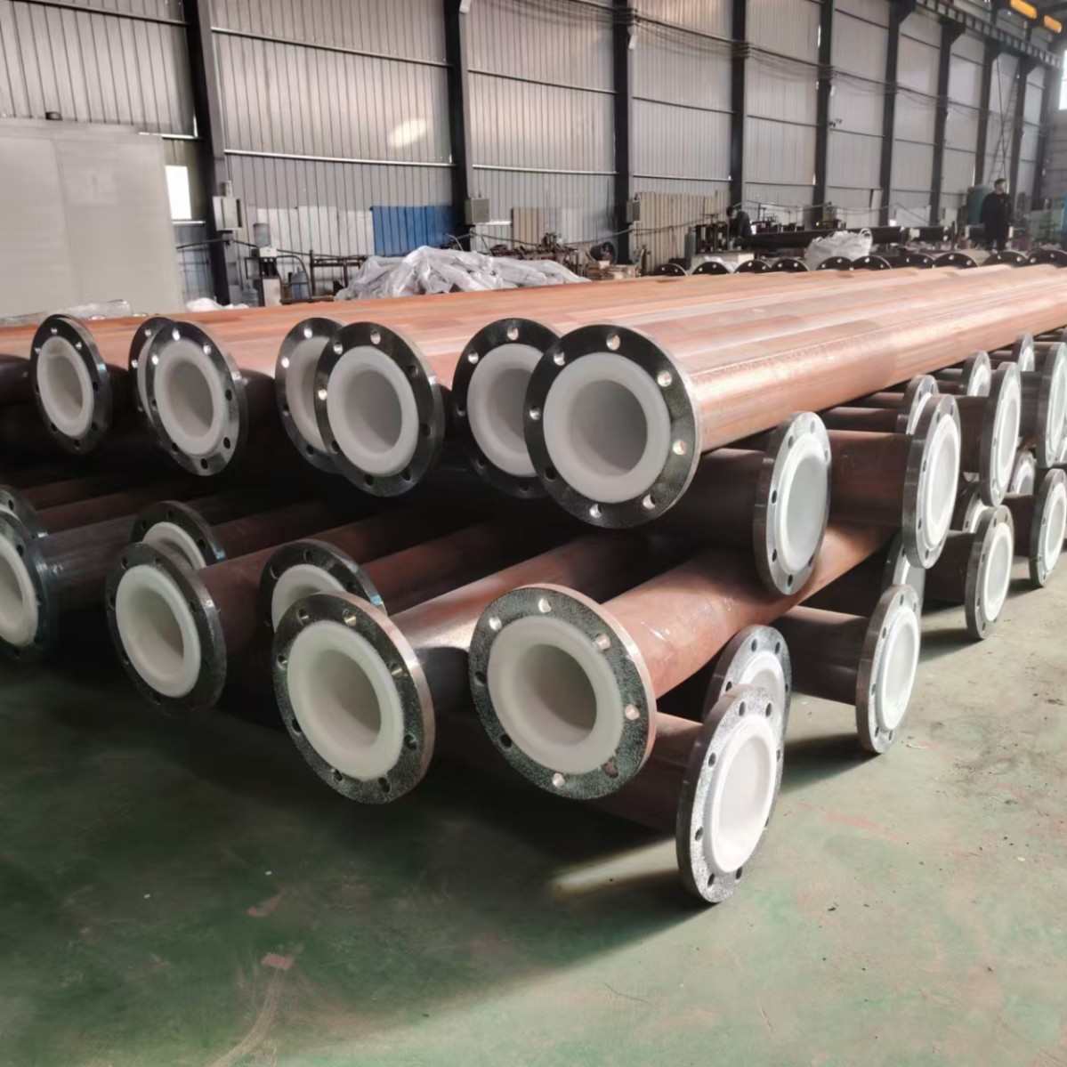 衬四氟钢管内衬PTFE衬氟管耐高温模压紧衬工艺衬四氟三通化工管道