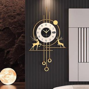 创意轻奢挂钟2025新款钟表客厅卧室挂墙时钟格栅挂钟静音免打孔