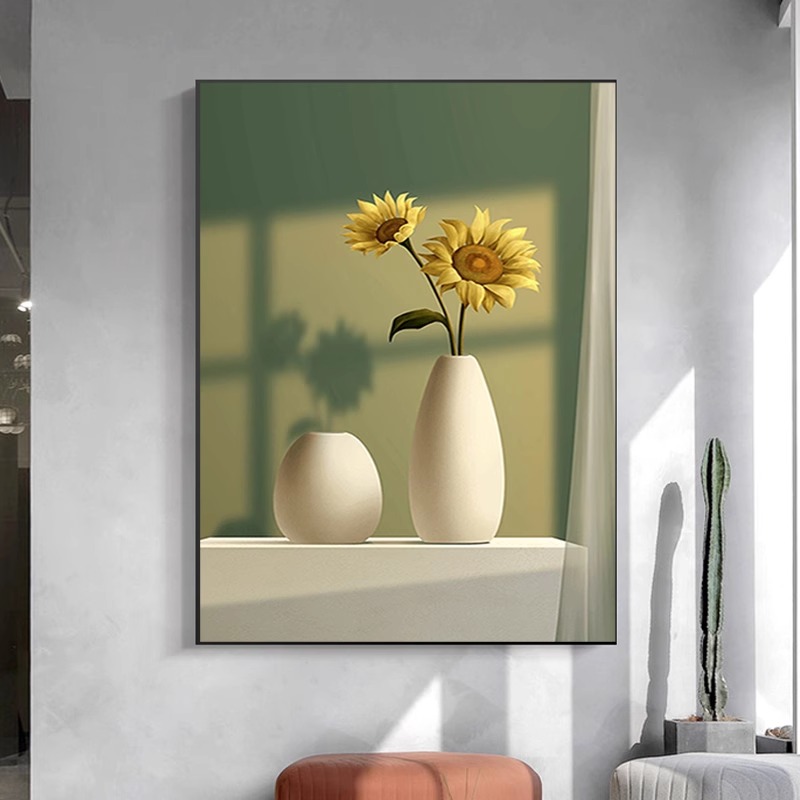 新款植物花卉客厅装饰画沙发背景墙挂画卧室餐厅玄关楼梯间壁画落图片