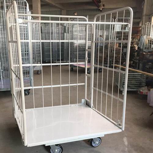 U形折叠笼车销售 供应折叠式不带门网格物流台车 喷塑防锈
