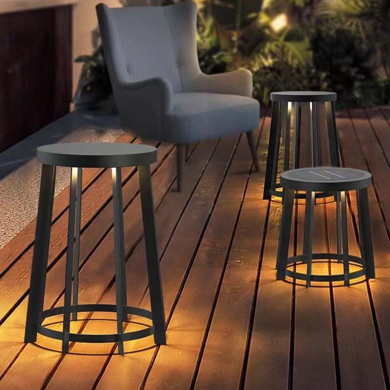 庭院灯太阳能户外家具桌椅灯套装别墅花园灯边几落地灯室外露台灯